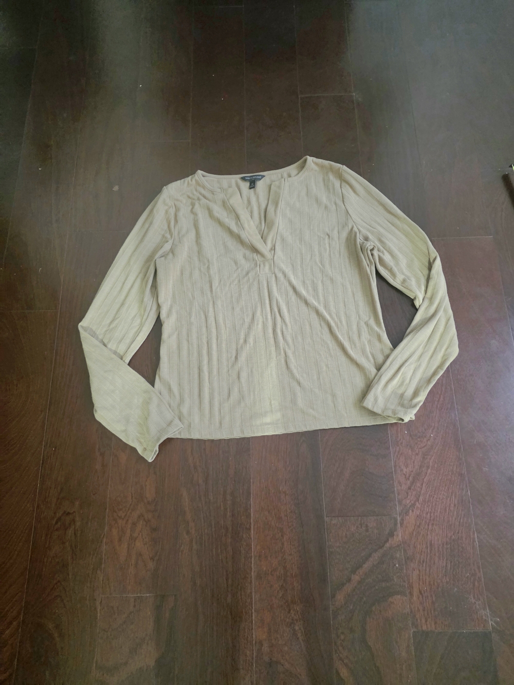 Banana Republic Ribbed Long-Sleeve Top - Cream